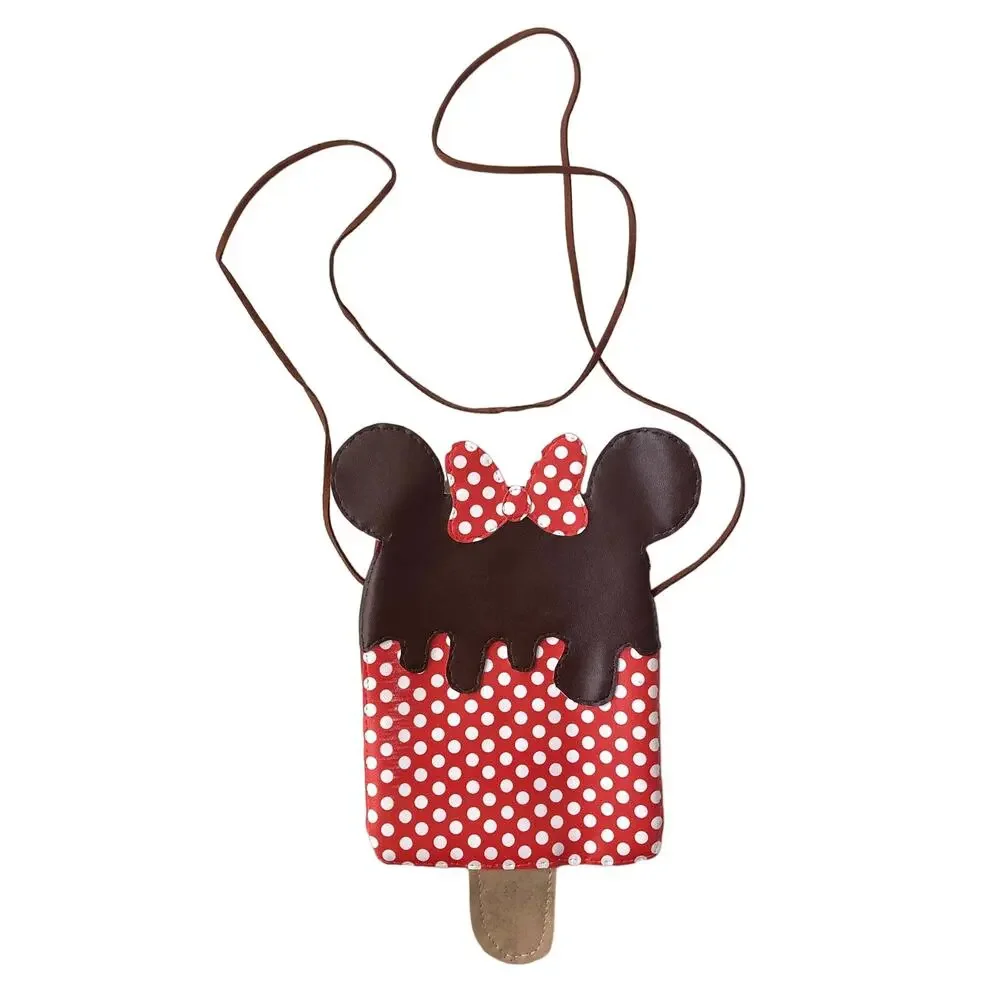 Wee Rebels Minnie Mouse Ice Cream Novelty Pouch Purse Bag - Red Black Brown